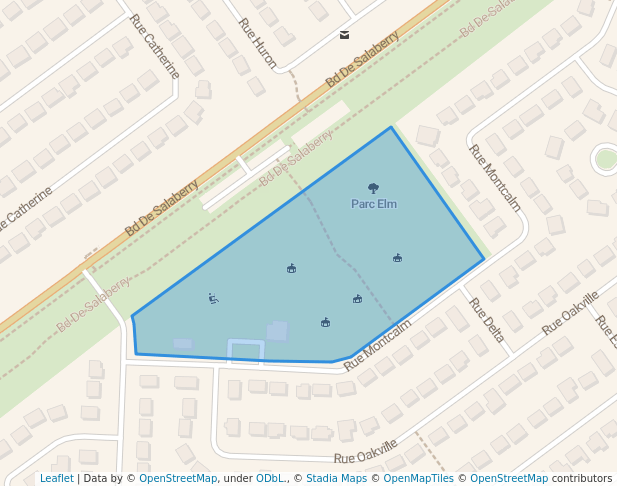 walking in Elm Park map in Dollard-Des Ormeaux
