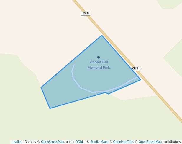 walking in Vincent Hall Memorial Park map in McDonalds Corners