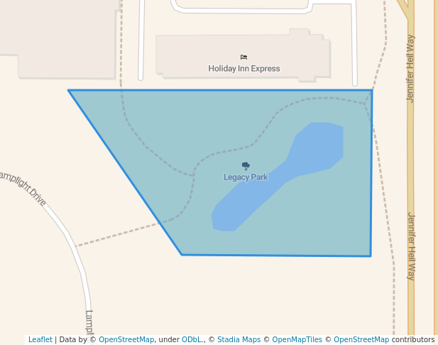 walking in Legacy Park map in Spruce Grove