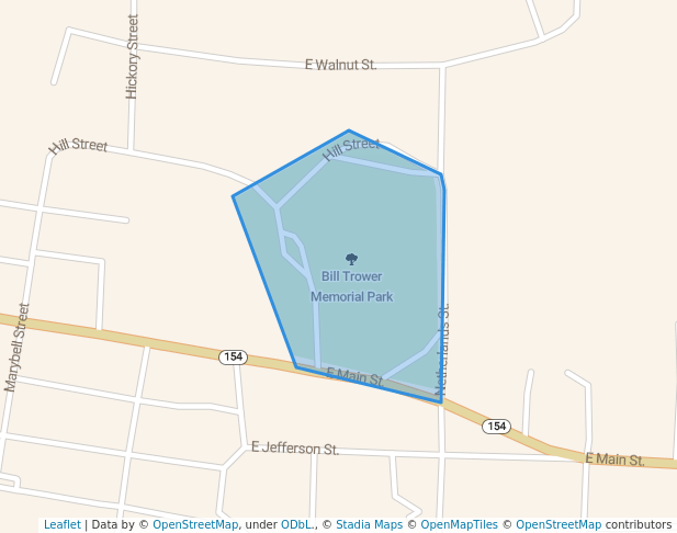 walking in Bill Trower Memorial Park map in Perry