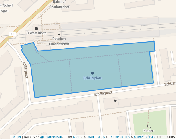 walking in Schillerplatz map in Potsdam