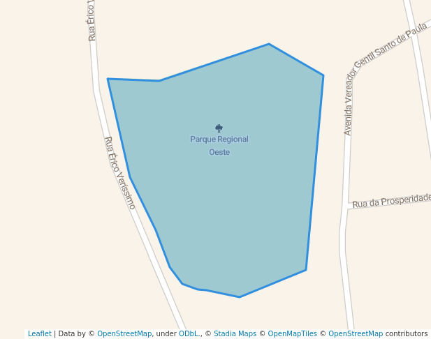 walking in Parque Regional Oeste map in Diadema