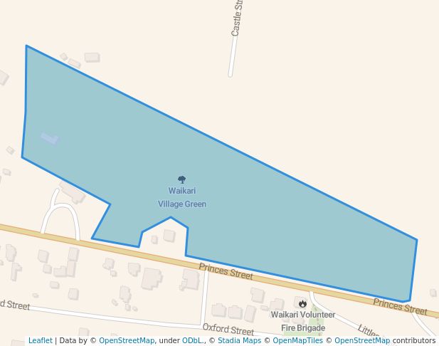 walking in Waikari Village Green map in Waikari