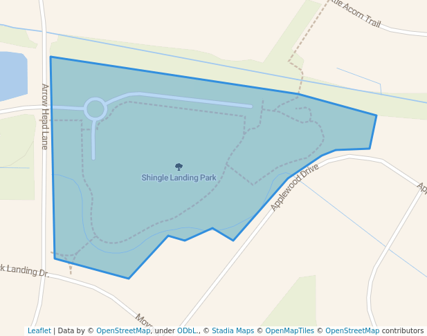 walking in Shingle Landing Park map in Moyock