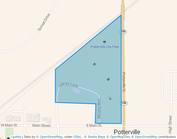 walking in Potterville City Park map in Potterville