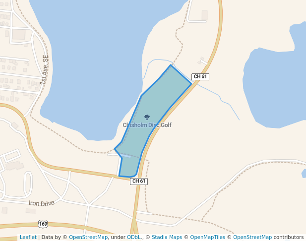 walking in Chisholm Disc Golf map in Chisholm