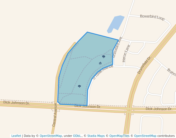 walking in Dawson-Damer Park map in Oran Park