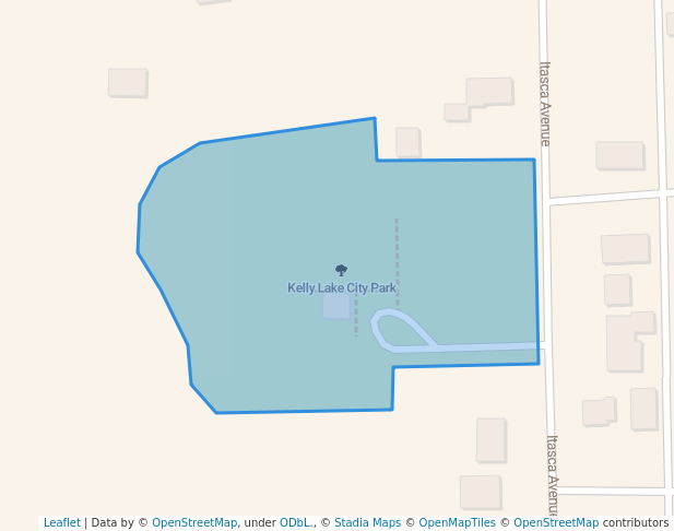 walking in Kelly Lake City Park map in Hibbing