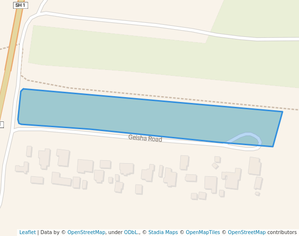 walking in Geisha Road Amenity Area map in Waikuku