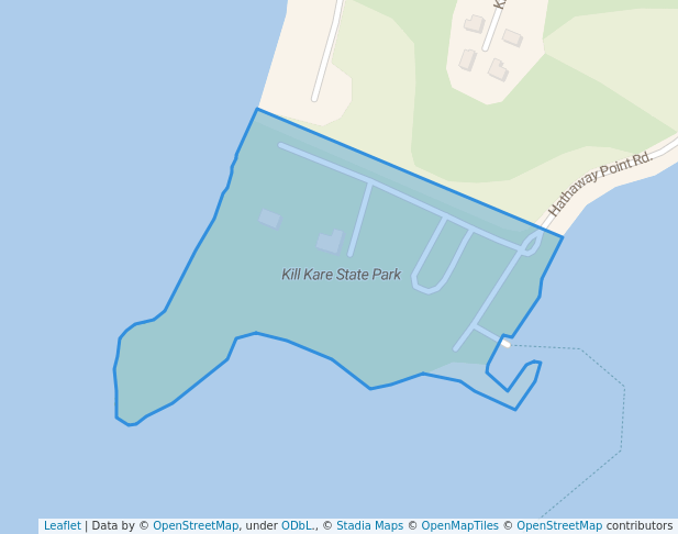 walking in Kill Kare State Park map in Saint Albans City