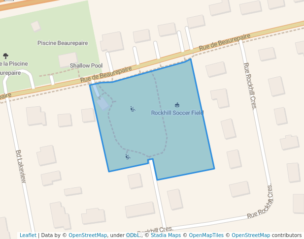 walking in Parc Rockhill map in Beaconsfield