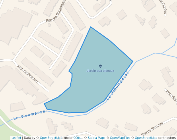 walking in Jardin aux oiseaux map in Grabels