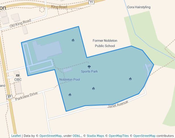 walking in Sports Park map in King City