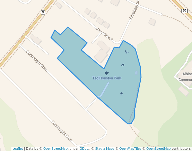 walking in Ted Houston Park map in Bolton