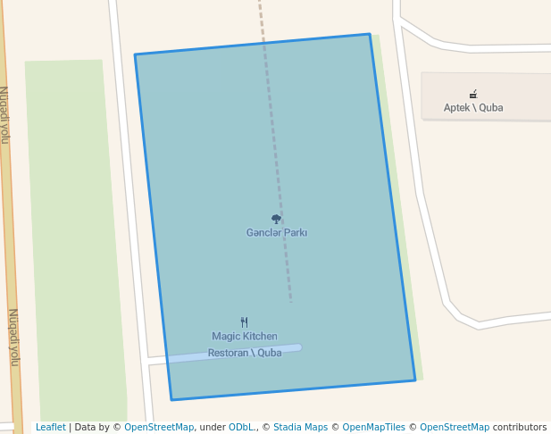 walking in Gənclər Parkı map in Quba