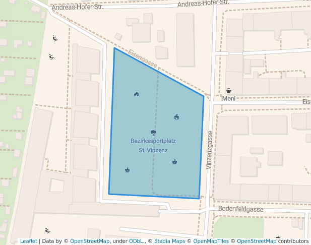 walking in Bezirkssportplatz St. Vinzenz map in Graz