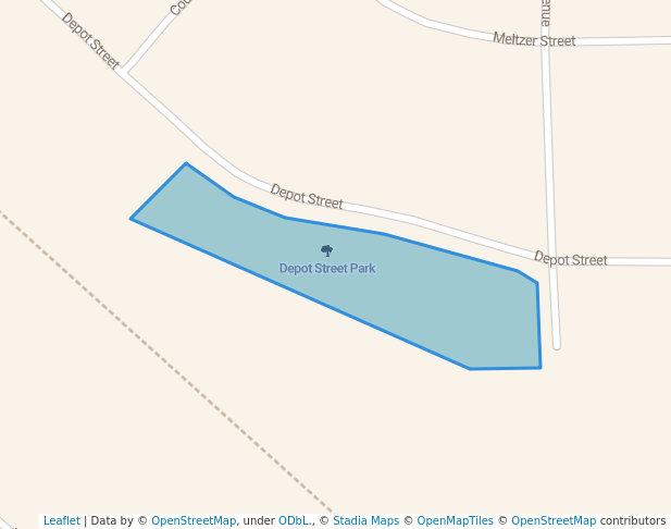 walking in Depot Street Park map in Walnut