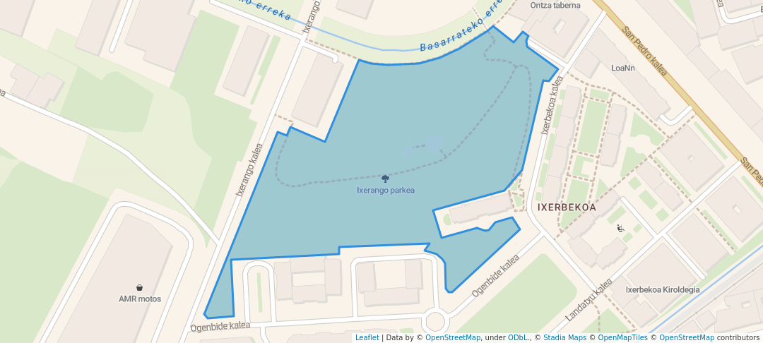 walking in Ixerango parkea map in Amorebieta-Etxano