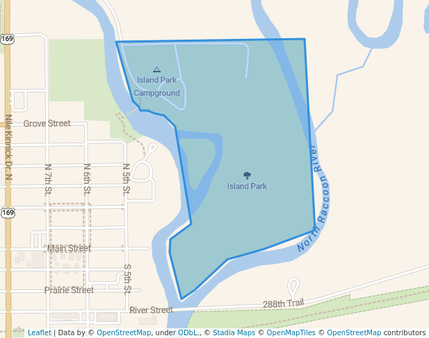 walking in Island Park map in Adel