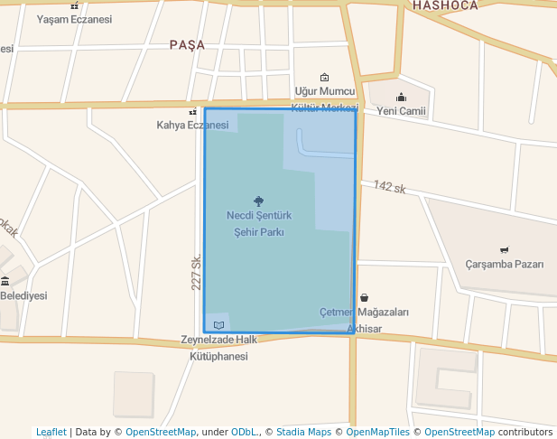 walking in Necdi Şentürk Şehir Parkı map in Akhisar