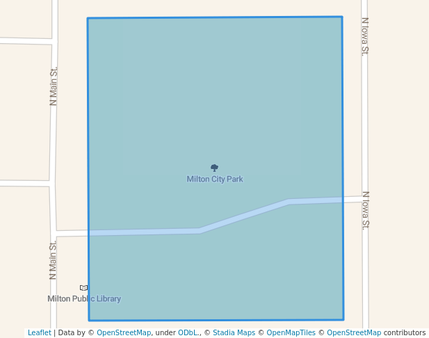 walking in Milton City Park map in Milton