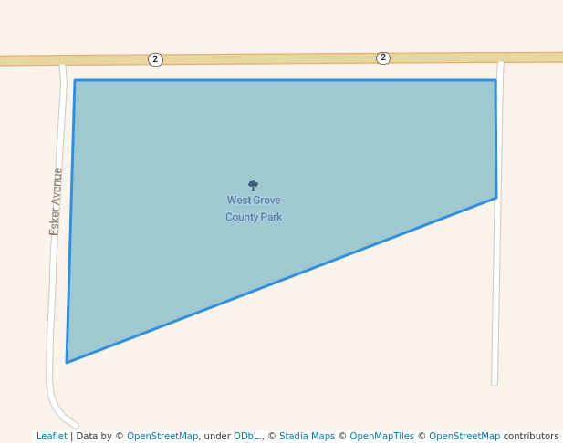 walking in West Grove County Park map in West Grove