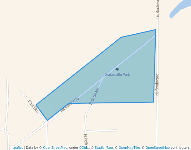 walking in Drakesville Park map in Drakesville