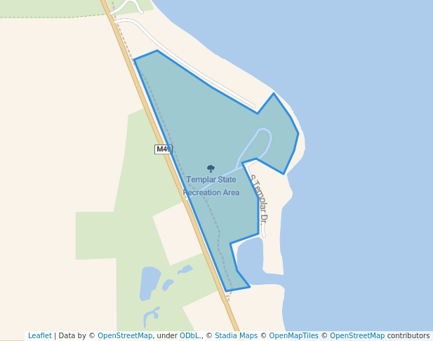 walking in Templar State Recreation Area map in Orleans