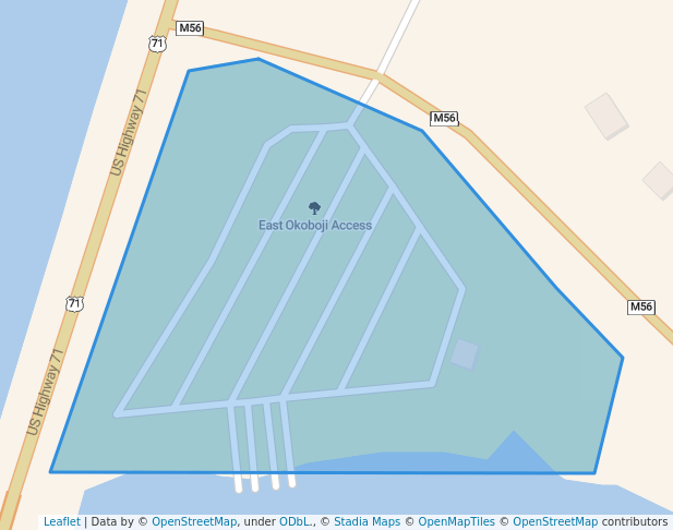 walking in East Okoboji Access map in Spirit Lake