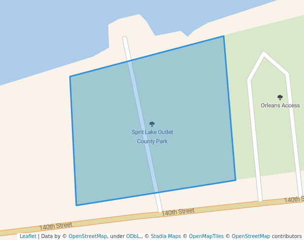 walking in Sprit Lake Outlet County Park map in Orleans