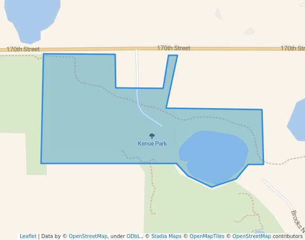 walking in Kenue Park map in Okoboji