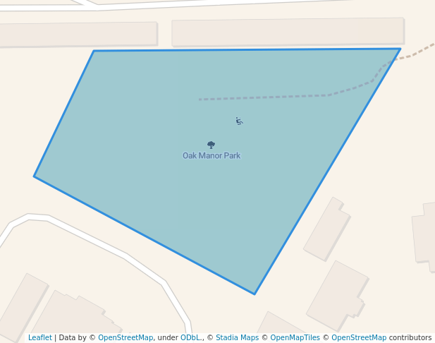 walking in Oak Manor Park map in Fargo