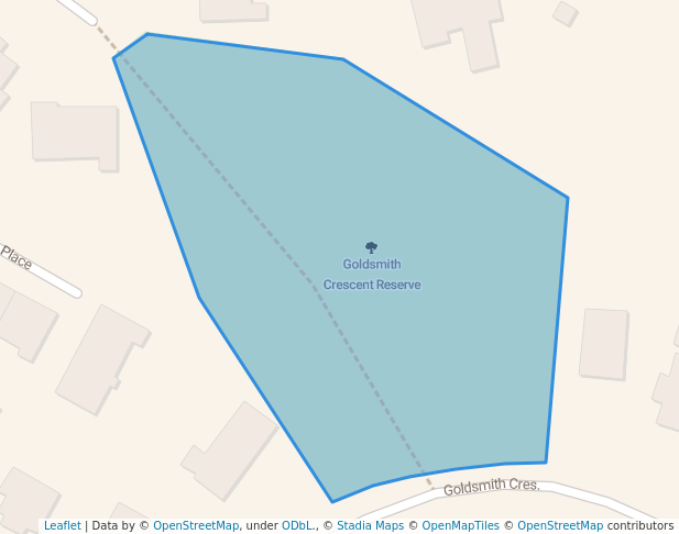 walking in Goldsmith Crescent Reserve map in Levin