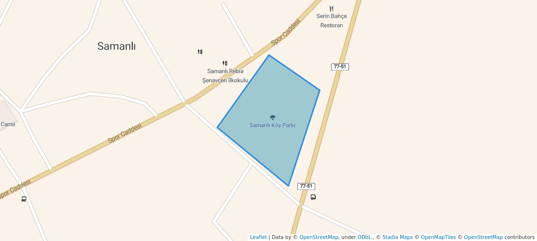 walking in Samanlı Köy Parkı map in Yalova
