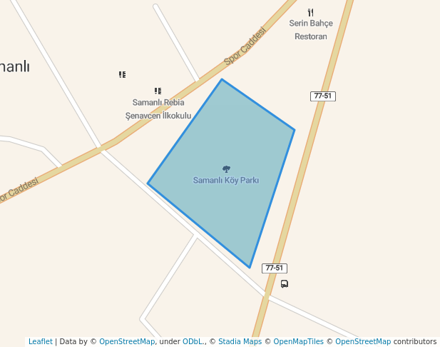 walking in Samanlı Köy Parkı map in Yalova