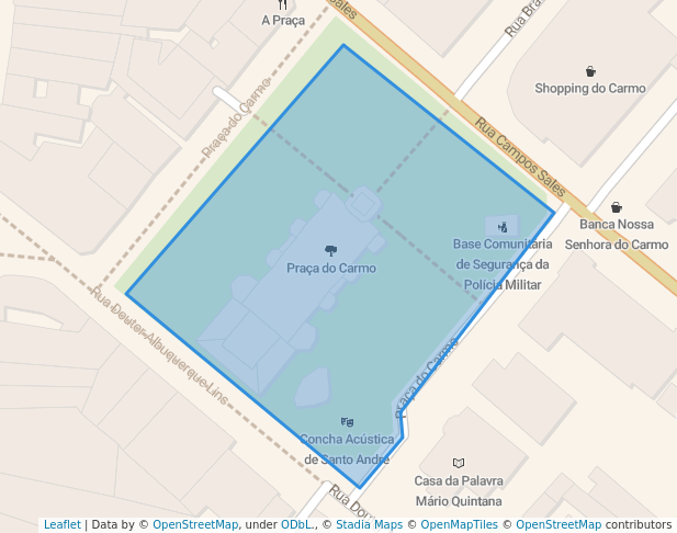 walking in Praça do Carmo map in Santo André