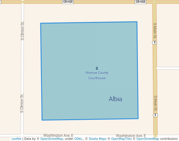 walking in Albia Square map in Albia