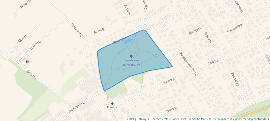 walking in Domeikavos fortas (S662) map in Domeikava