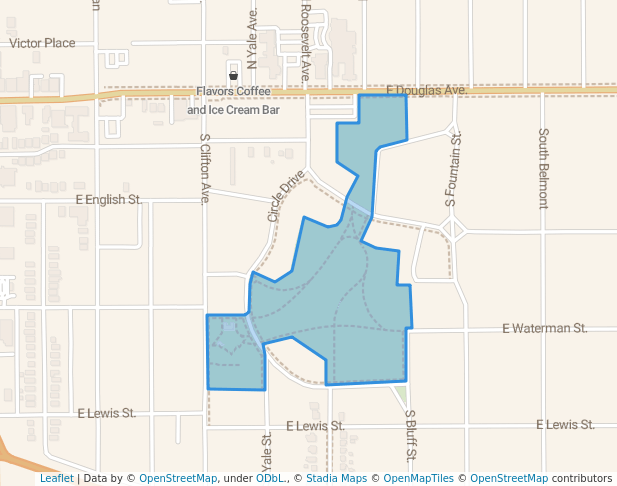 walking in College Hill Park map in Wichita