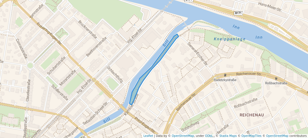 walking in Kärntnerpark map in Innsbruck