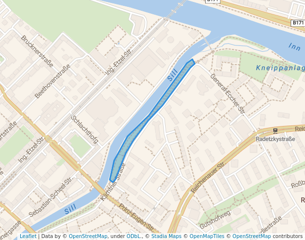 walking in Kärntnerpark map in Innsbruck