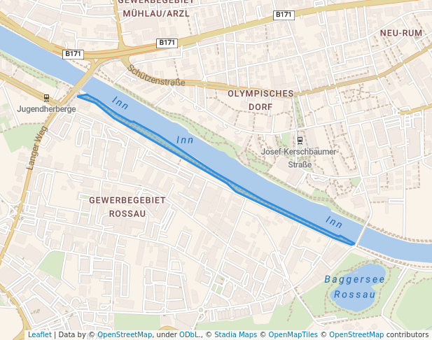 walking in Roßaupromenade map in Innsbruck