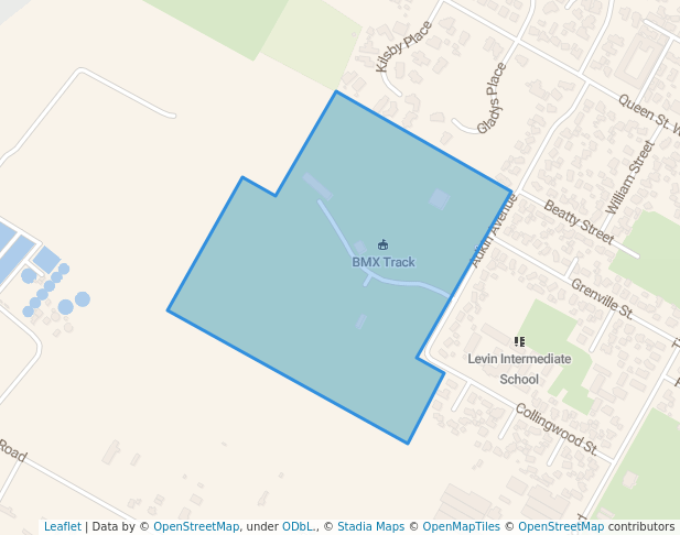 walking in Donnelly Park map in Levin