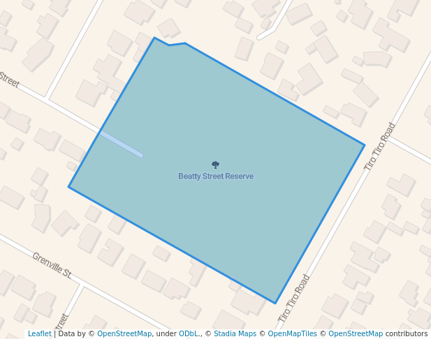 walking in Beatty Street Reserve map in Levin