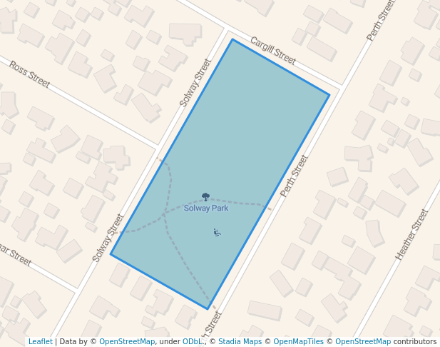 walking in Solway Park map in Levin