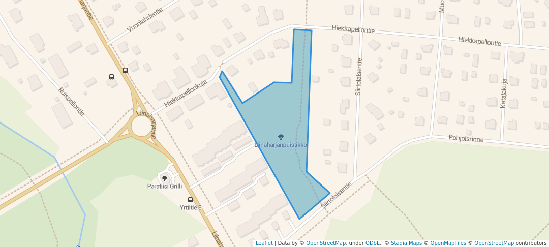 walking in Liinaharjanpuistikko map in Pori