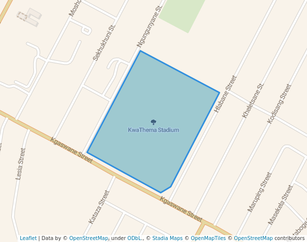 walking in KwaThema Stadium map in Springs