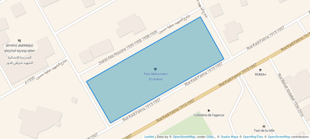 walking in Parc Monument El chahid map in Gdyel