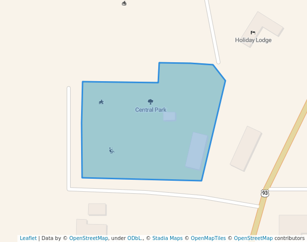 walking in Central Park map in Challis