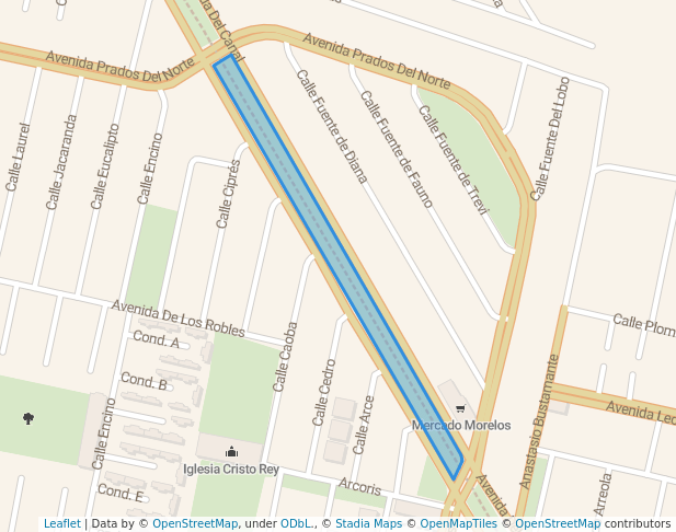 walking in Corredor Ecológico de los Insurgentes map in San Pablo de las Salinas